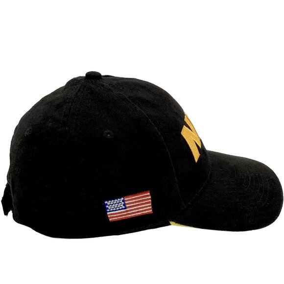 NRA Black / Gold Embroidered Strapback Cap – National Rifle Association Hat - Picture 4 of 11